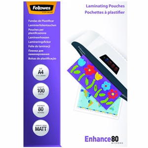 Lamináló fólia FELLOWES A/4 80 mikron matt 100/csom