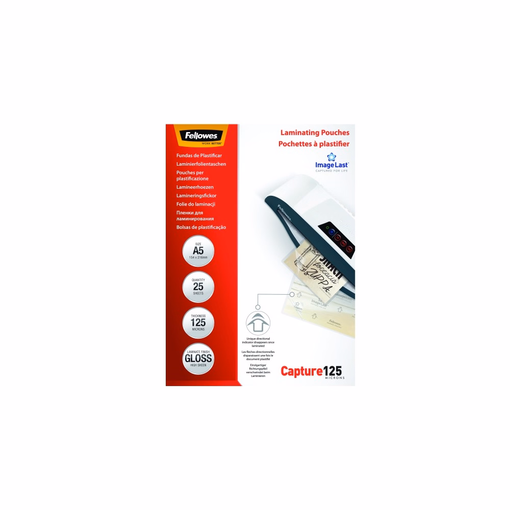 Lamináló fólia FELLOWES A/5 125 mikron fényes 25/csom
