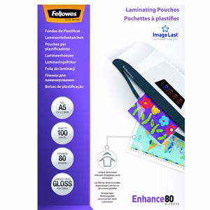 Lamináló fólia FELLOWES A/5 80 mikron fényes 100/csom