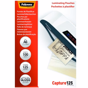 Lamináló fólia FELLOWES A/6 125 mikron fényes 100/csom