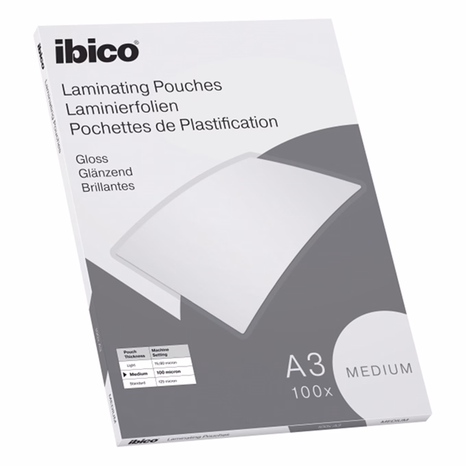 Lamináló fólia IBICO A/3 303x426mm 100 mikron fényes 100/dob