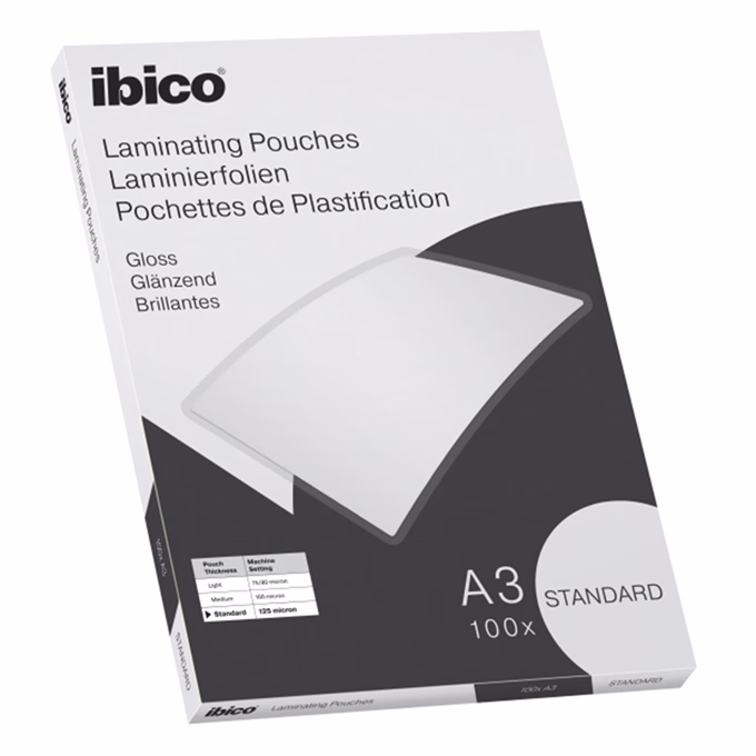 Lamináló fólia IBICO A/3 303x426mm 125 mikron fényes 100/dob
