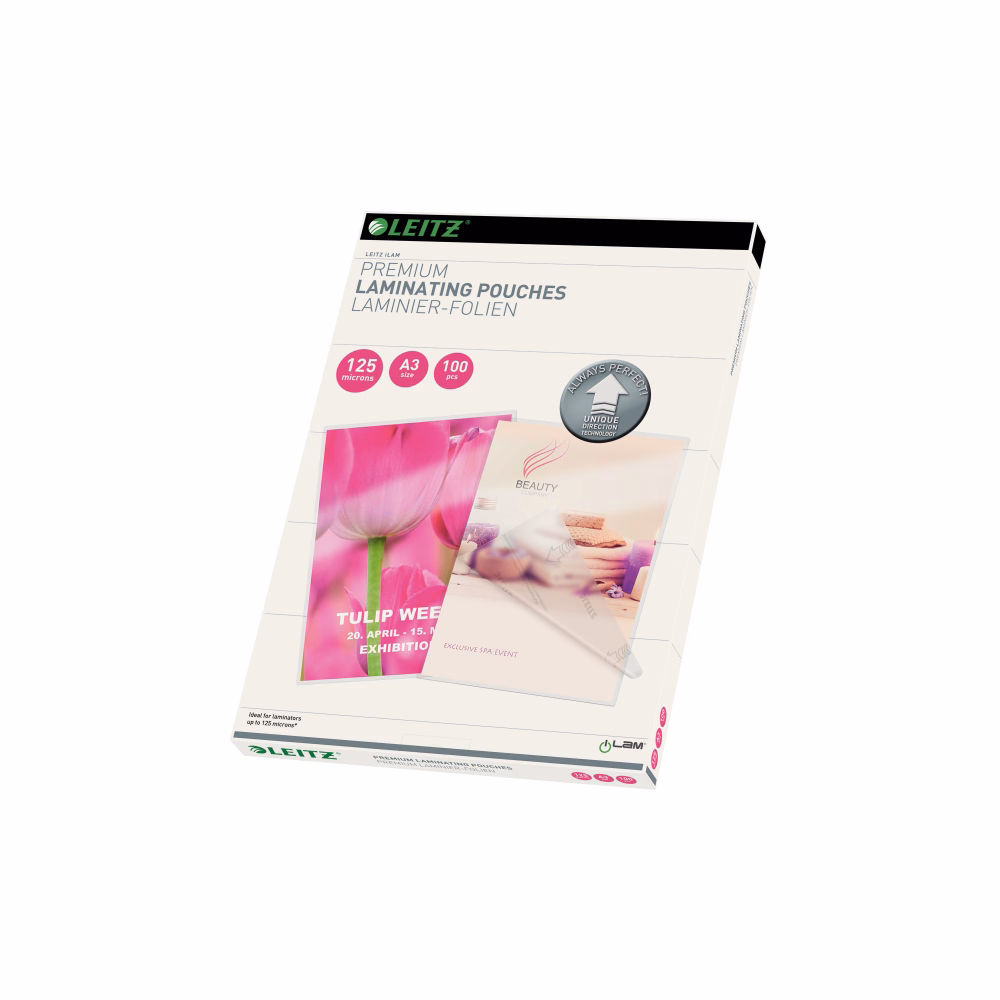 Lamináló fólia LEITZ A/3 125mic fényes 100 lapos