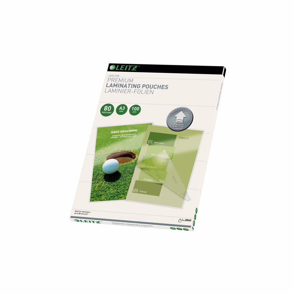 Lamináló fólia LEITZ A/3 80 mikron fényes 100 lapos Lamináló fólia LEITZ A/3 80 mikron fényes 100 lapos