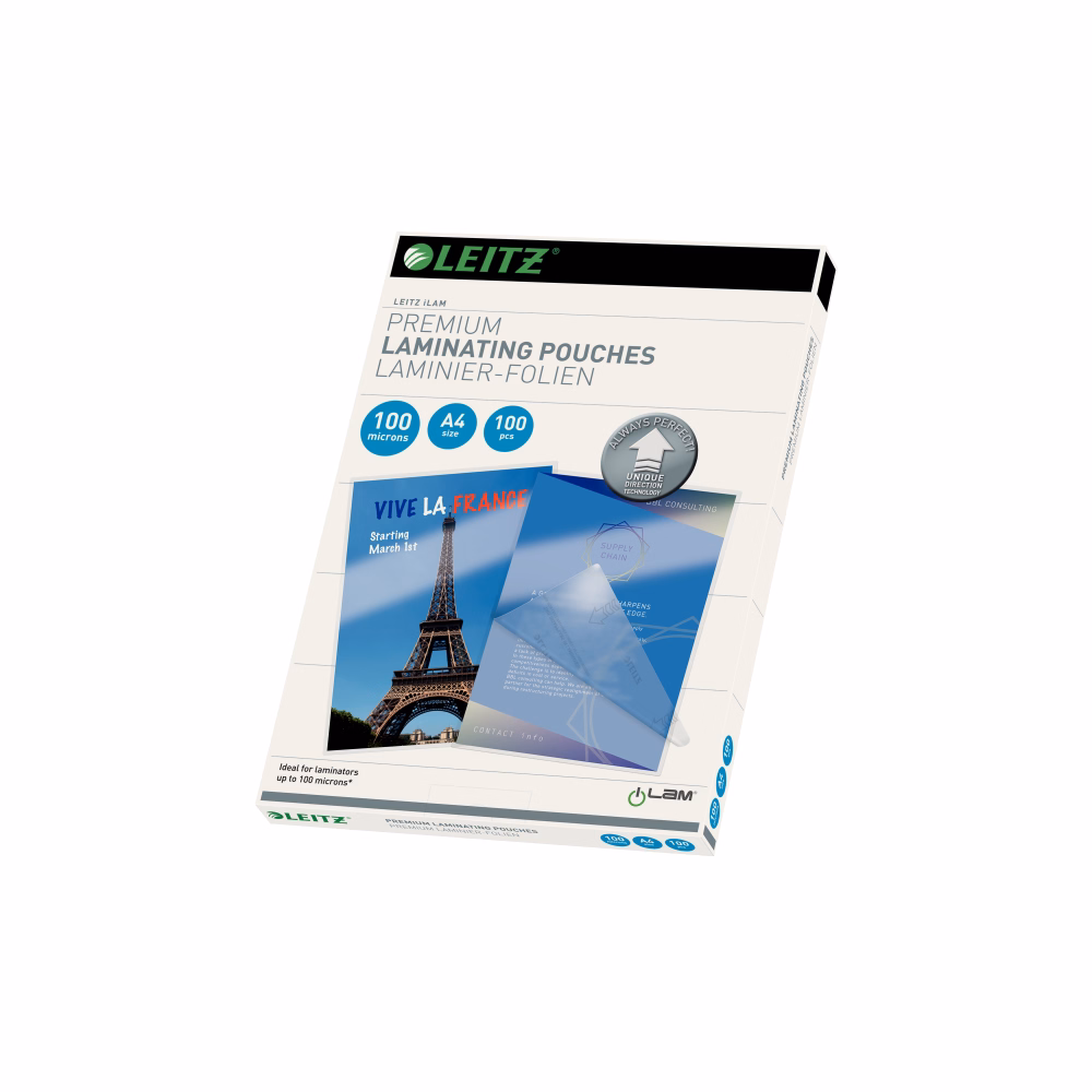 Lamináló fólia LEITZ A/4 100 mikron fényes 100 lapos