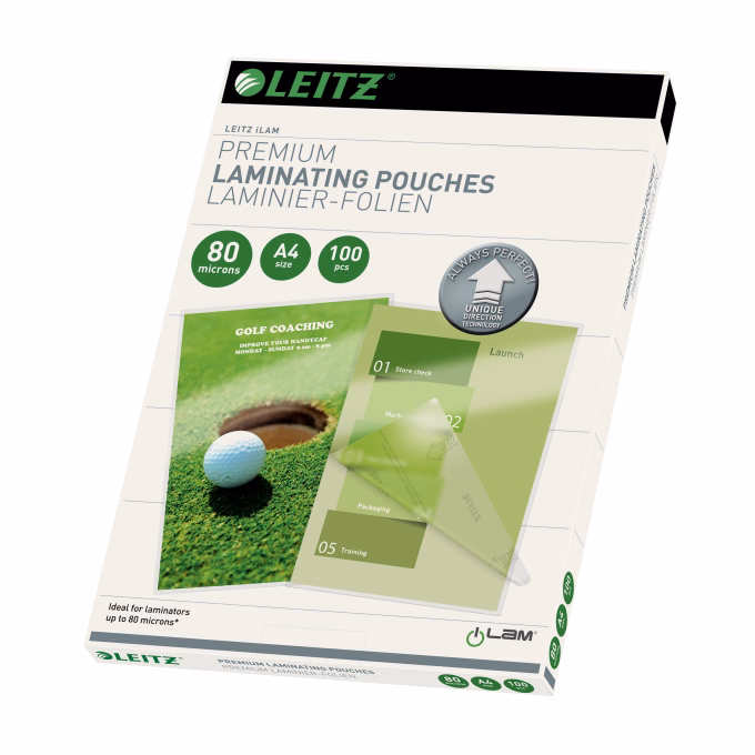 Lamináló fólia LEITZ A/4 80 mikron fényes 100 lapos