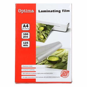 Lamináló fólia OPTIMA A/4 125 mikron fényes 100/csom
