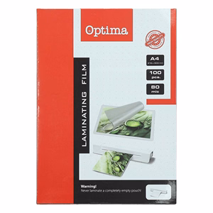 Lamináló fólia OPTIMA A/4 80 mikron fényes 100/csom