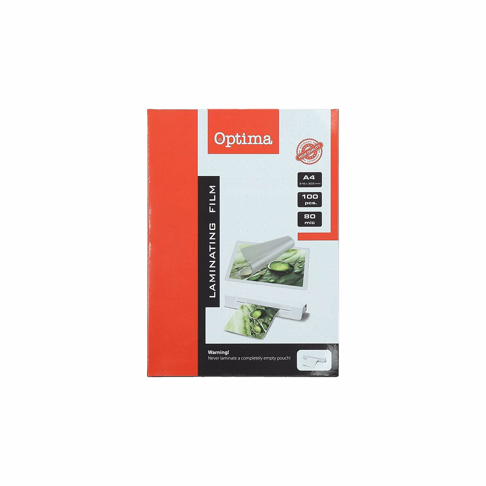 Lamináló fólia OPTIMA A/4 80 mikron fényes 100/csom