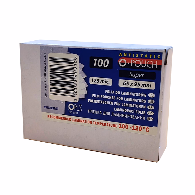 Lamináló fólia OPUS 65x95 mm 125 mikron fényes 100/dob