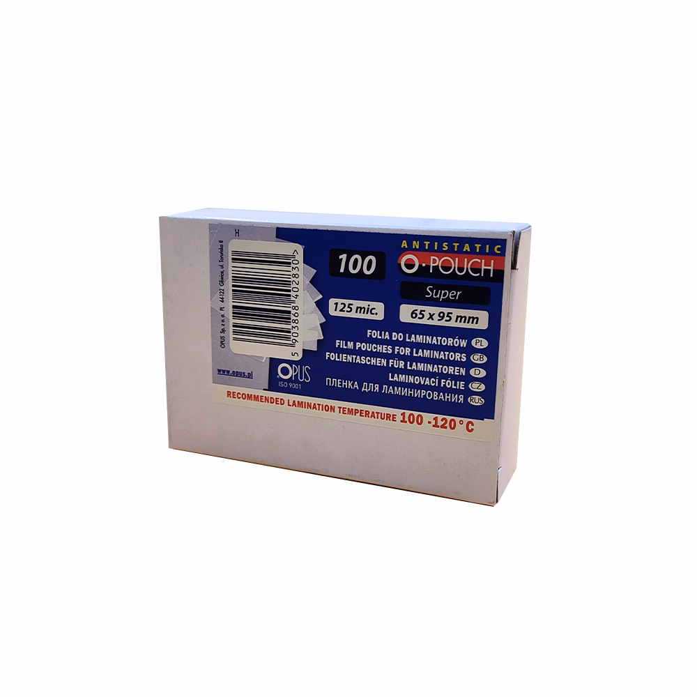 Lamináló fólia OPUS 65x95 mm 125 mikron fényes 100/dob