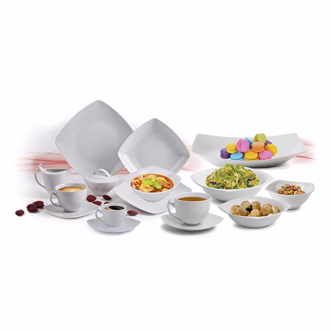 Lapostányér készlet ROTBERG Quadrate fehér 25 cm 6 darabos