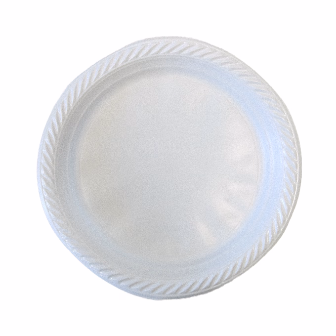 Lapostányér újrahasználható műanyag fehér 22cm  100 darabos