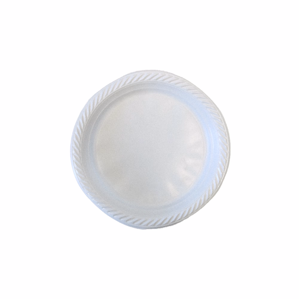 Lapostányér újrahasználható műanyag fehér 22cm  100 darabos