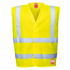 Láthatósági mellény PORTWEST lángálló és antisztatikus sárga 4XL-5XL