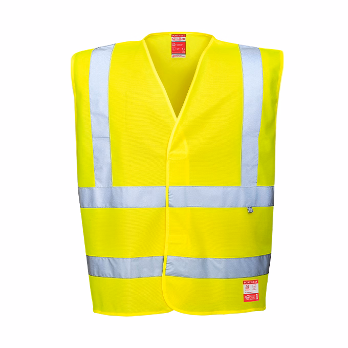 Láthatósági mellény PORTWEST lángálló és antisztatikus sárga 4XL-5XL