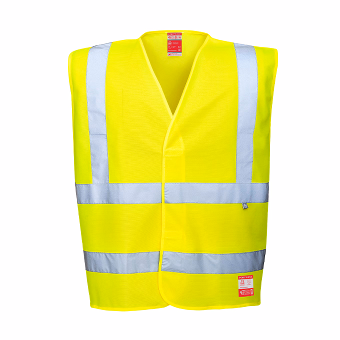 Láthatósági mellény PORTWEST lángálló és antisztatikus sárga L-XL