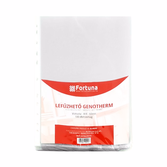 Lefűzhető genotherm FORTUNA A/4 60 mikron víztiszta 100 darabos