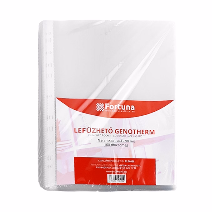 Lefűzhető genotherm FORTUNA A/4 90 mikron narancsos 100 darabos