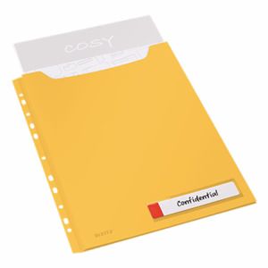 Lefűzhető genotherm LEITZ Cosy Privacy Jumbo A/4 200 mikron melegsárga 3 darabos