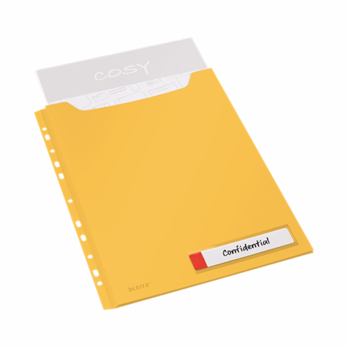 Lefűzhető genotherm LEITZ Cosy Privacy Jumbo A/4 200 mikron melegsárga 3 darabos