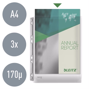 Lefűzhető genotherm LEITZ Jumbo A/4 170 mikron fémsínnel narancsos 3 darabos