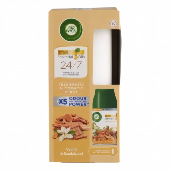 Légfrissítő készülék AIR WICK Freshmatic + utántöltő vanília&szantálfa 250 ml