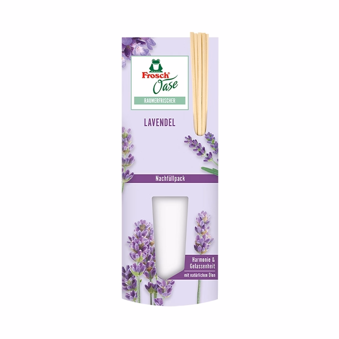 Légfrissítő utántöltő FROSCH Oase levendula pálcikás 90ml