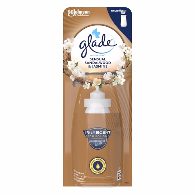 Légfrissítő utántöltő GLADE Sense & Spray szantálfa és jázmin 18 ml