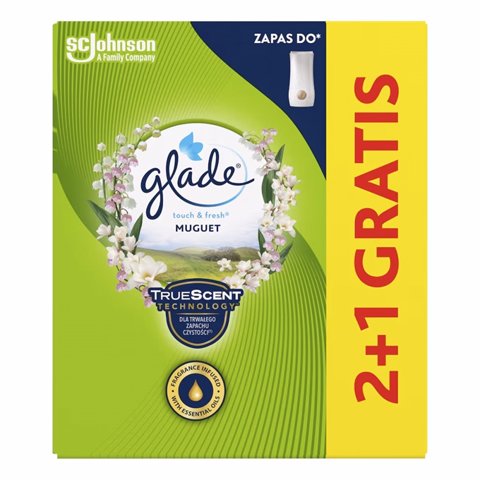 Légfrissítő utántöltő GLADE Touch & Fresh 2+1 gyöngyvirág 30 ml