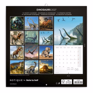 Lemeznaptár REALSYSTEM 300x300mm Dinosaurs 2027