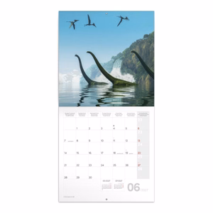 Lemeznaptár REALSYSTEM 300x300mm Dinosaurs 2027