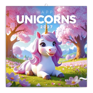 Lemeznaptár REALSYSTEM 300x300mm Happy Unicorns 2027