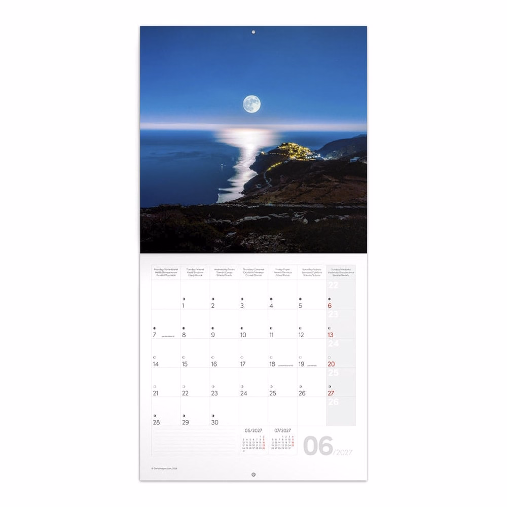 Lemeznaptár REALSYSTEM 300x300mm The Moon 2027