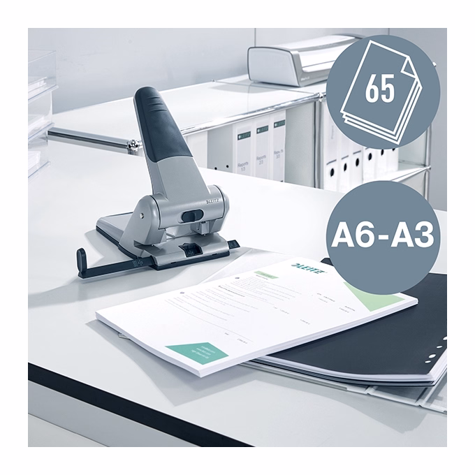 Lyukasztó LEITZ 5180 nagyteljesítményű 2 lyukú 65 lap kék