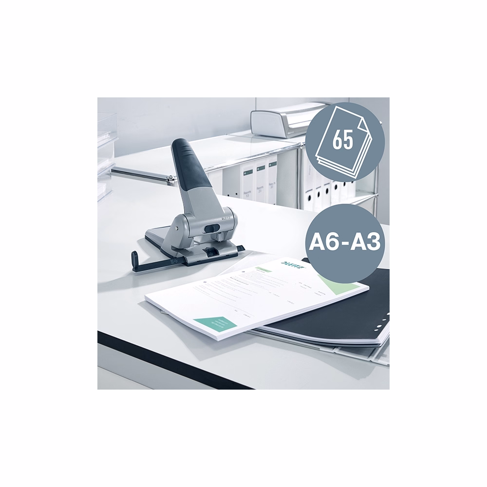 Lyukasztó LEITZ 5180 nagyteljesítményű 2 lyukú 65 lap kék