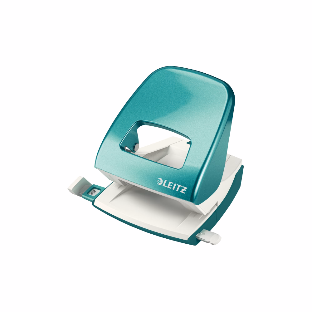 Lyukasztó LEITZ Nexxt Wow 5008 2 lyukú fém 30 lap metál jégkék