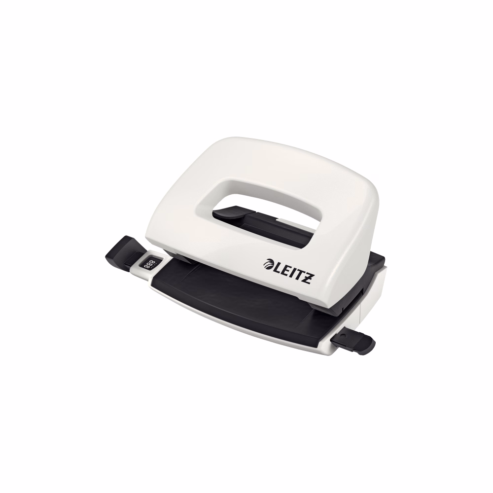 Lyukasztó LEITZ Nexxt Wow mini 2 lyukú fém 10 lap metál fehér