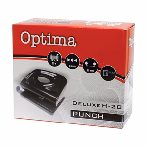 Lyukasztó OPTIMA H-30 2 lyukú fém 30 lap fekete Lyukasztó OPTIMA H-30 2 lyukú fém 30 lap fekete