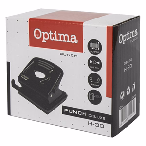 Lyukasztó OPTIMA H-30 2 lyukú fém 30 lap fekete