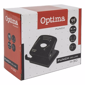 Lyukasztó OPTIMA H-30 2 lyukú fém 30 lap fekete