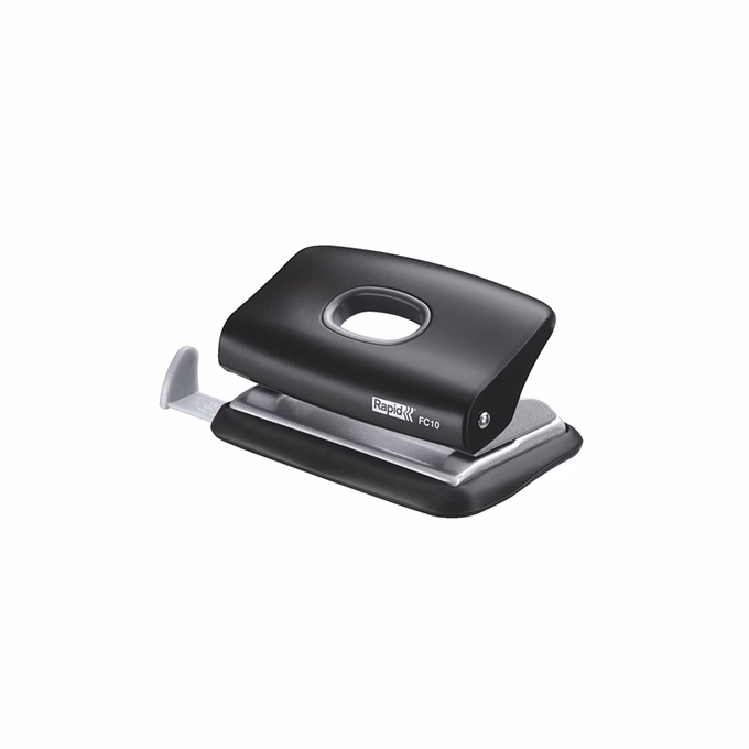 Lyukasztó RAPID FC10 2 lyukú fém 10 lap fekete Lyukasztó RAPID FC10 2 lyukú fém 10 lap fekete