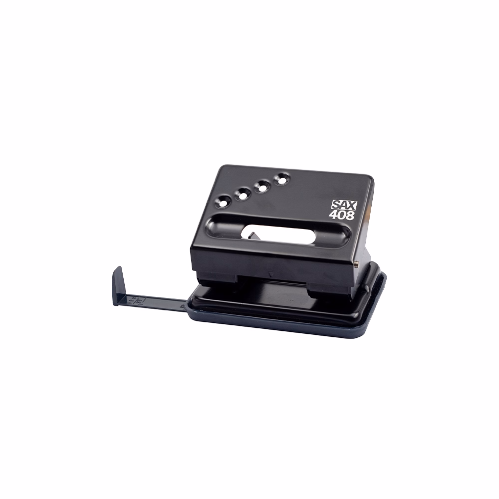 Lyukasztó SAX 408 2 lyukú fém 30 lap fekete