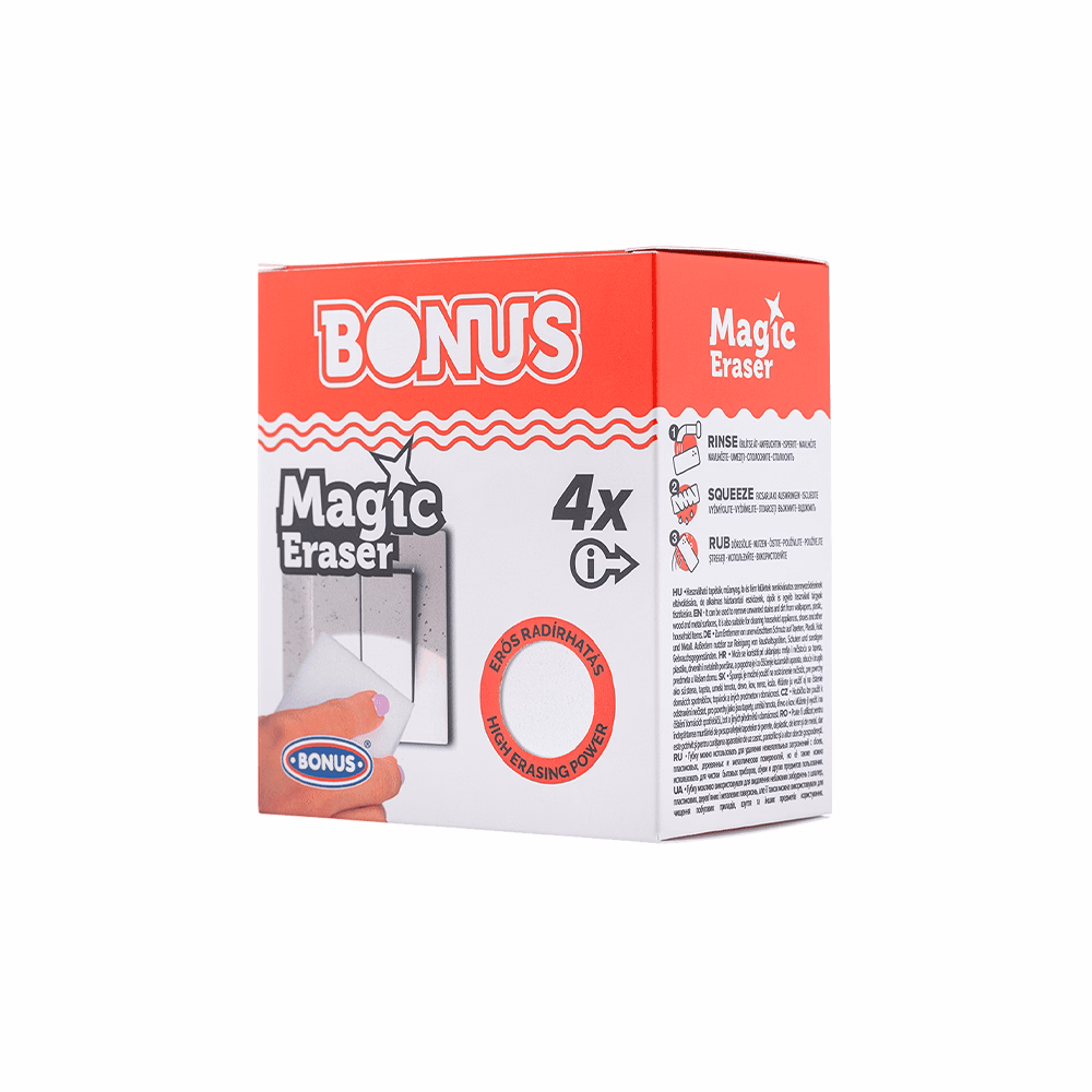 Mágikus szivacs BONUS fehér 10x6x2,7cm 4 darabos