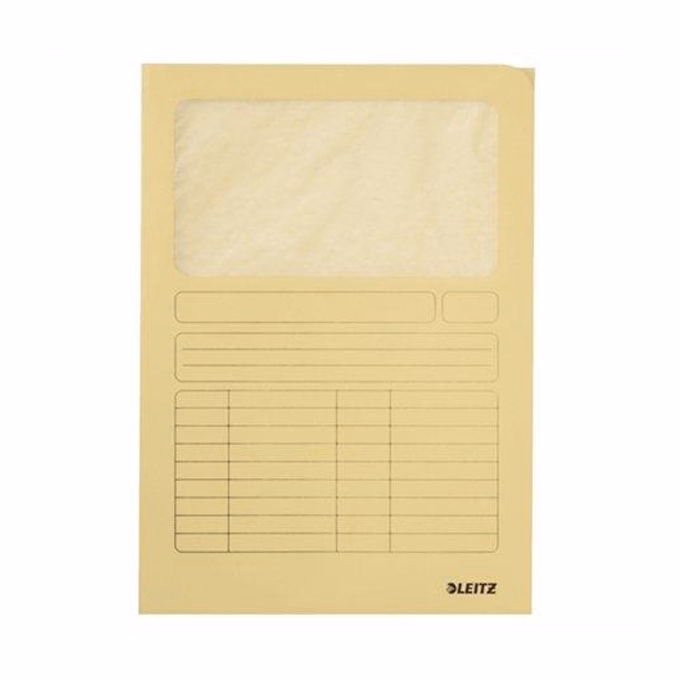 Mappa LEITZ A/4 karton ablakos sárga