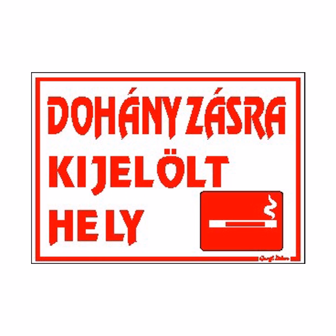 Matrica Dohányzásra kijelölt hely fehér piros "C"