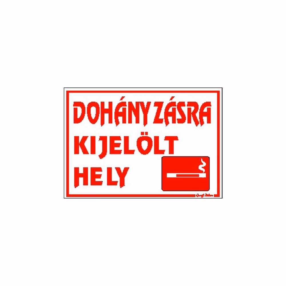 Matrica Dohányzásra kijelölt hely fehér piros "C"