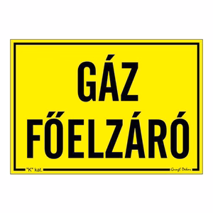 Matrica Gáz főelzáró 11,5 x 16,5 cm "K"