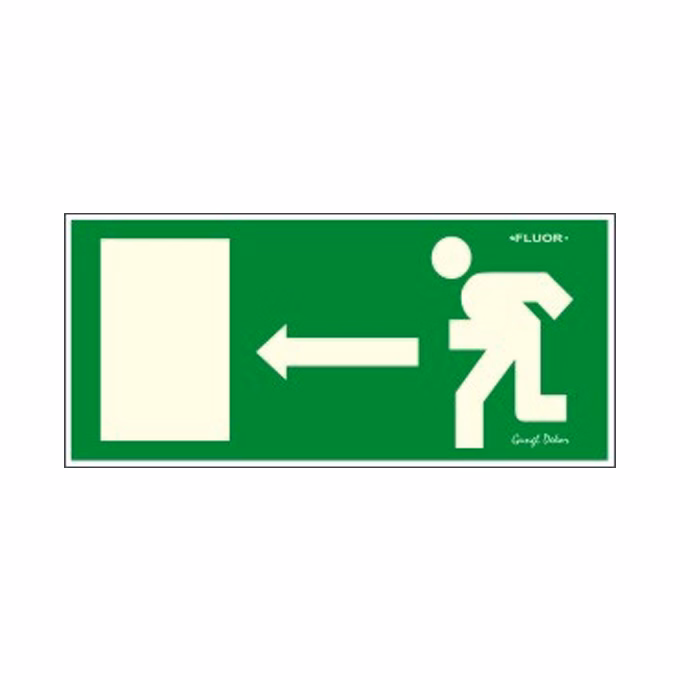 Matrica Menekülési irány balra zöld "F"