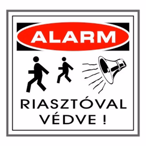 Matrica Riasztóval védve fehér "A"